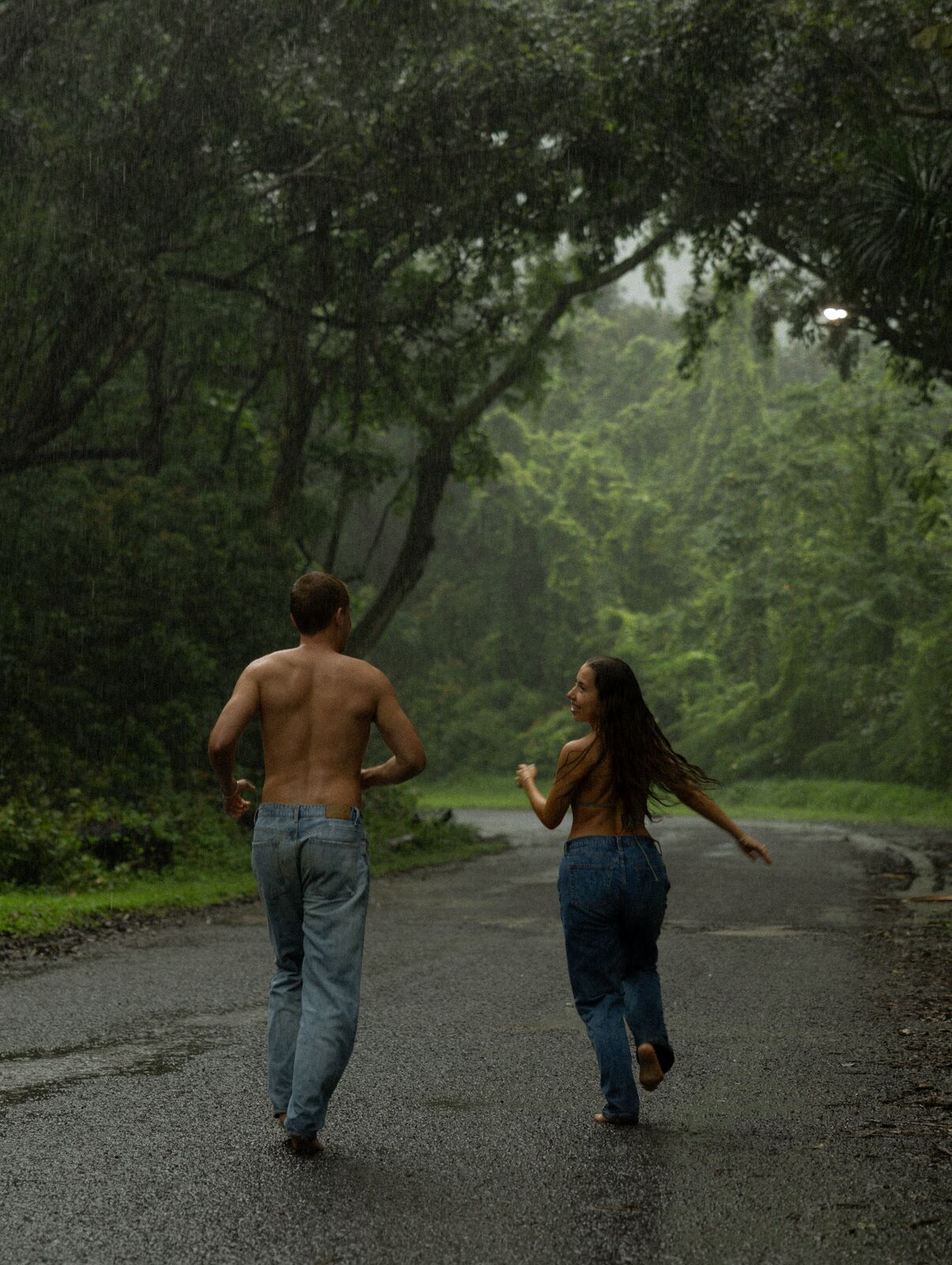 Noa & Mason — walking away down the road