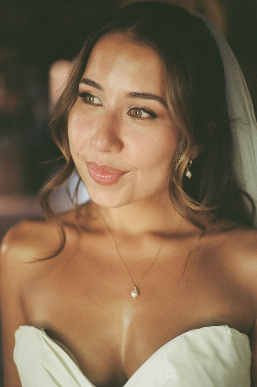 Bride smiling, close up